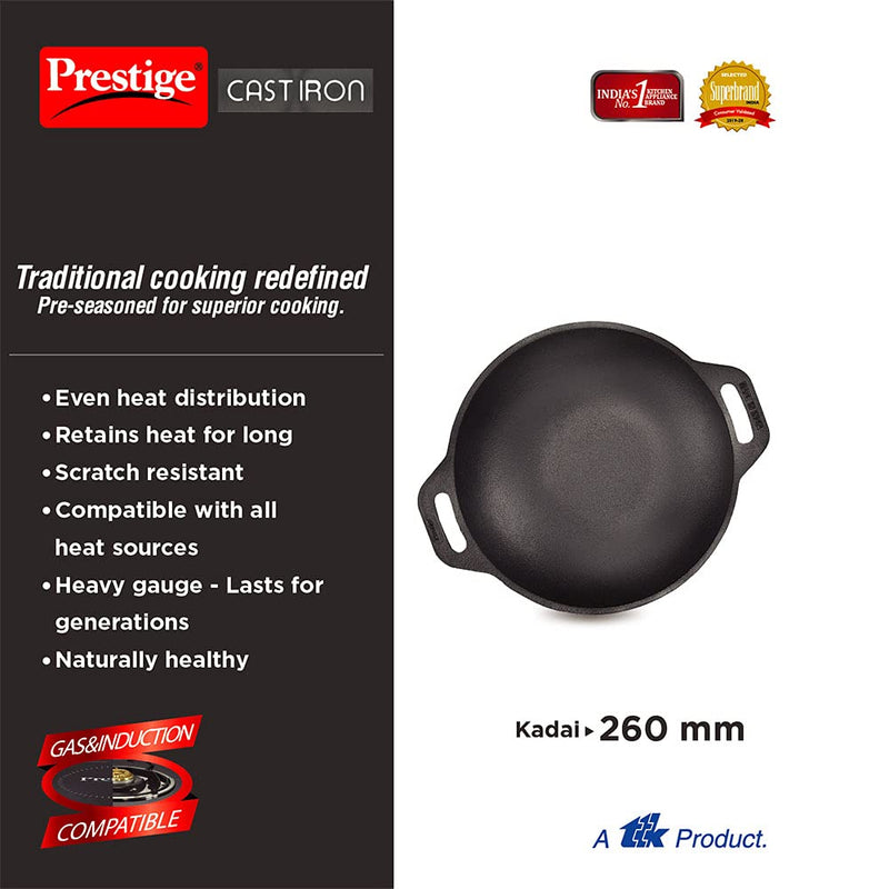 Prestige Cast Iron 26 cm Kadai - 30561 - 3