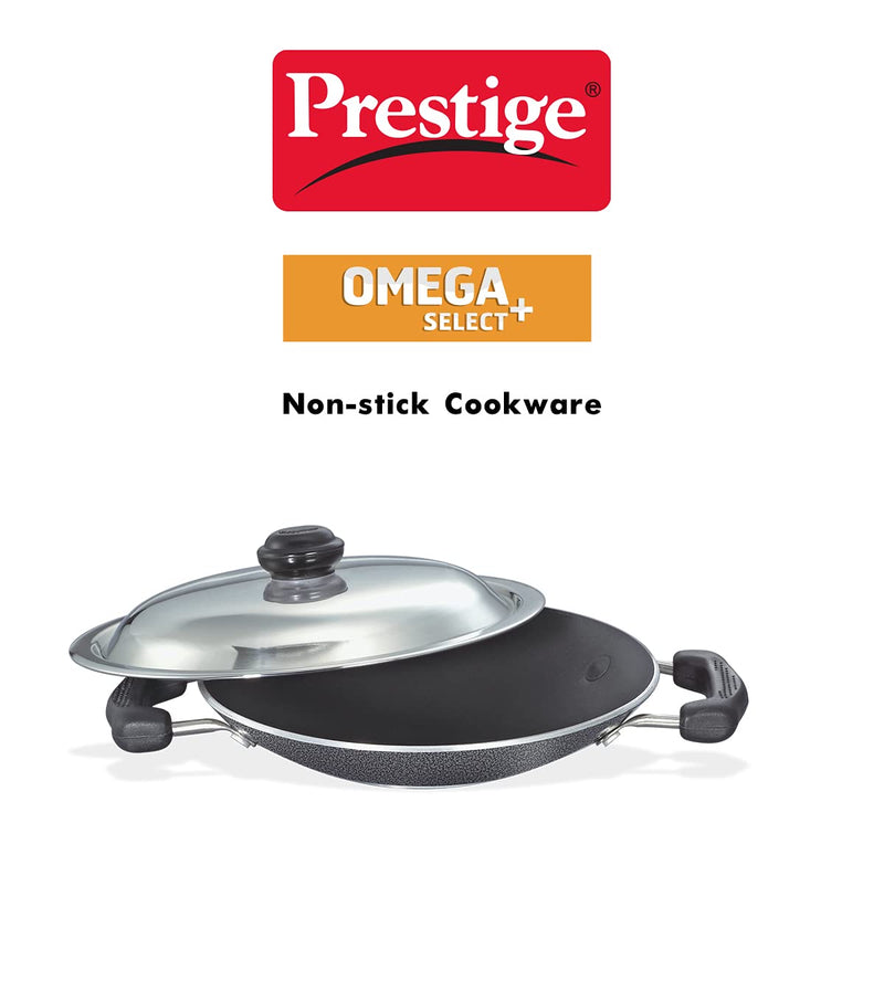 Prestige Omega Select Plus Deep 20 cm Appachetty with Stainless Steel Lid | Black