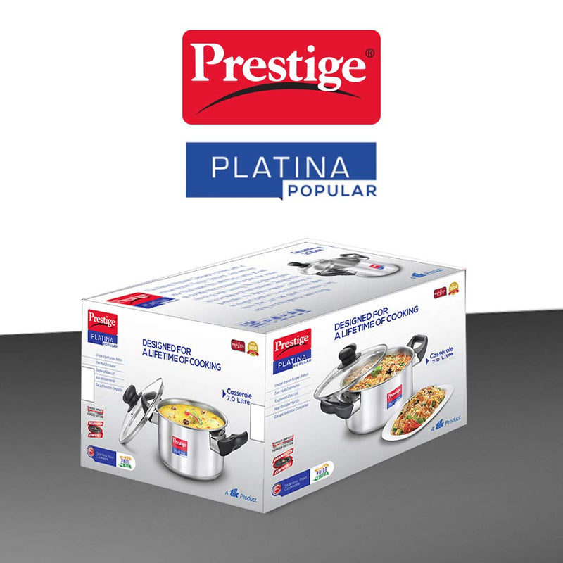 Prestige Platina Popular Stainless Steel Casserole with Glass Lid - 36167 - 25