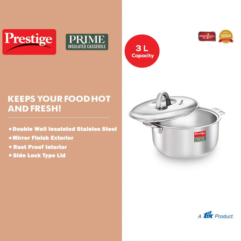 Prestige Prime Stainless Steel Insulated Casserole - 36194 - 13