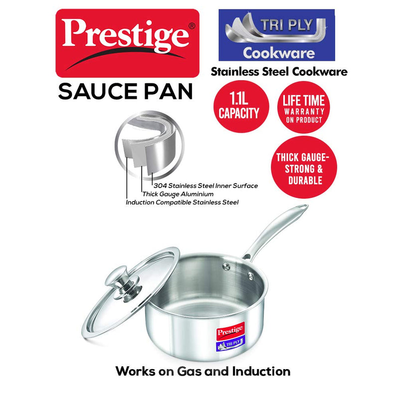 Prestige Tri Ply Sauce Pan Dia