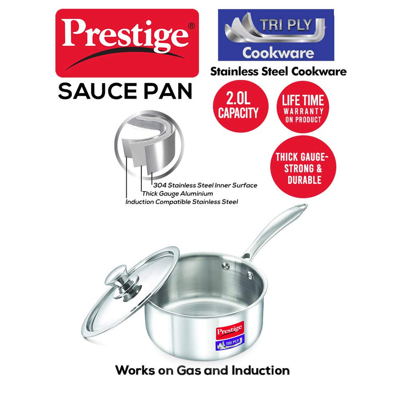 Prestige Tri Ply Sauce Pan Dia