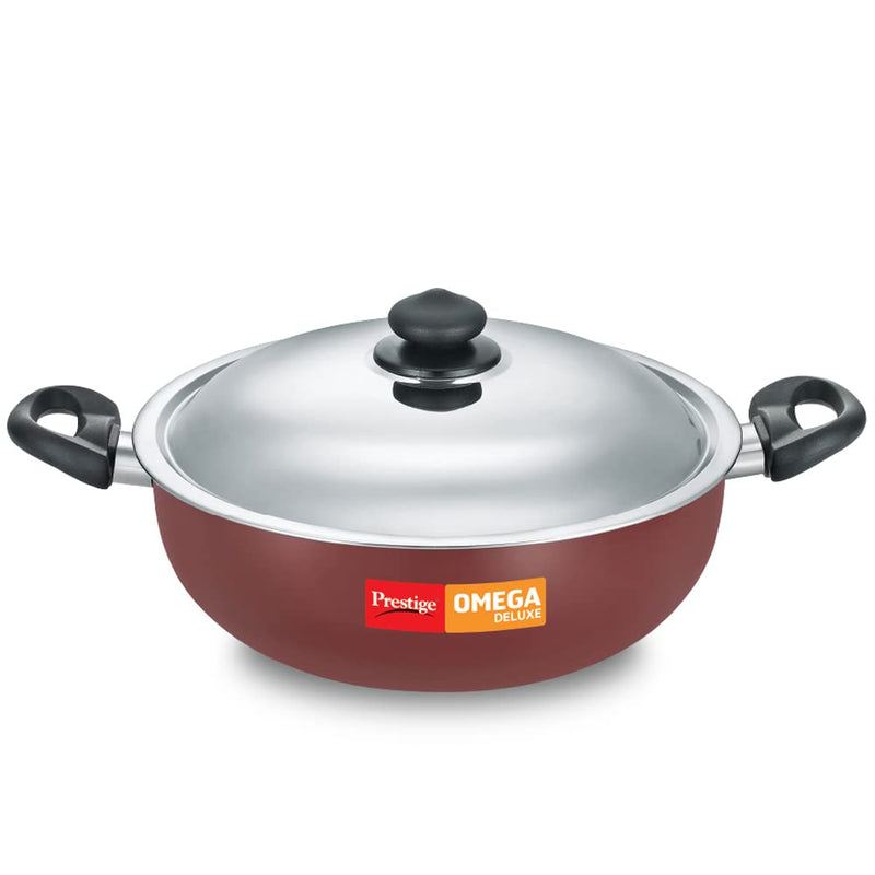 Prestige Omega Deluxe Stainless Steel Non-Stick Coating Kadai with Lid - 1