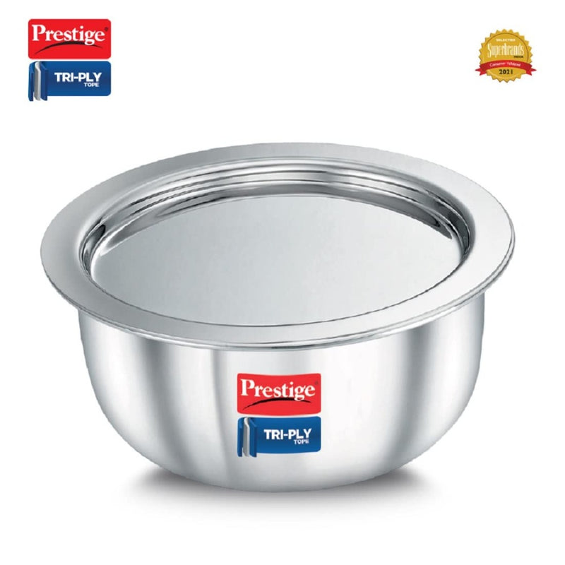 Prestige Tri-ply Stainless Steel Induction Base Tope with Lid - 12 cm - 37484 - 2