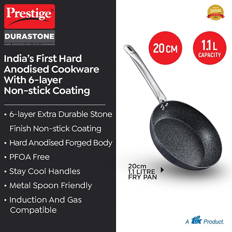 Prestige Durastone Hard Anodised 6 Layer Non-Stick Coating Fry Pan - 4
