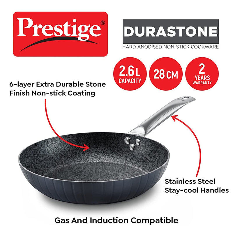 Prestige Durastone Hard Anodised 6 Layer Non-Stick Coating Fry Pan - 11