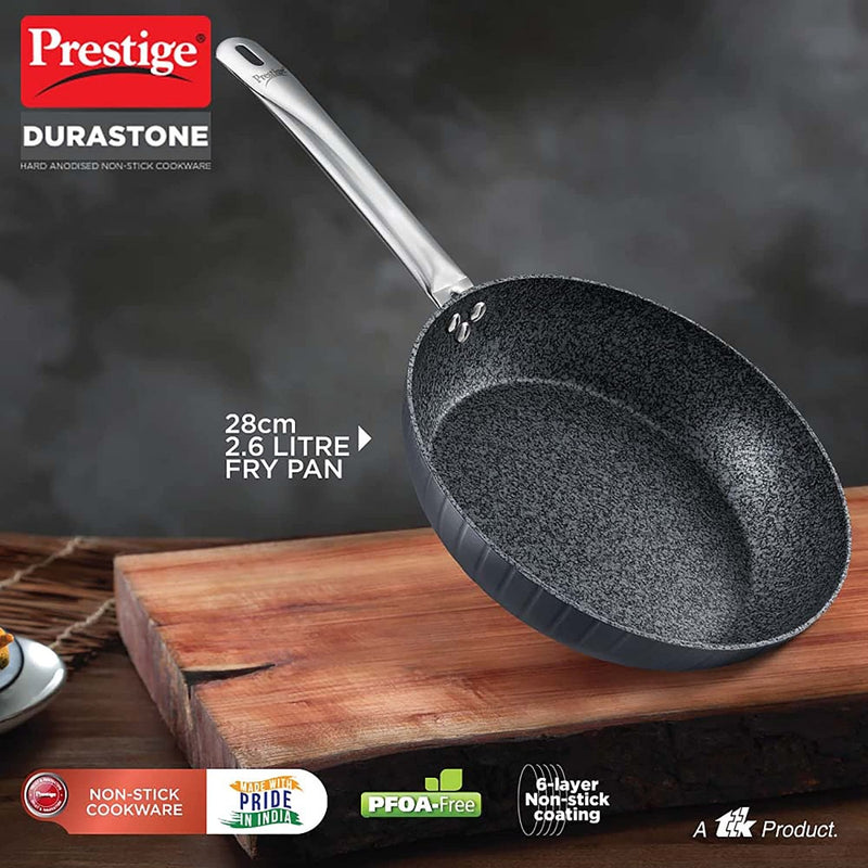 Prestige Durastone Hard Anodised 6 Layer Non-Stick Coating Fry Pan - 10