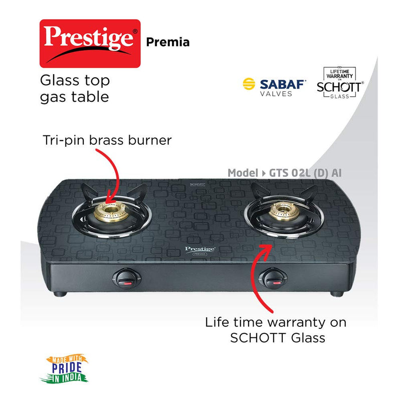 Prestige Premia SCHOTT Glass Top Gas Tables -GTS 02 (D)
