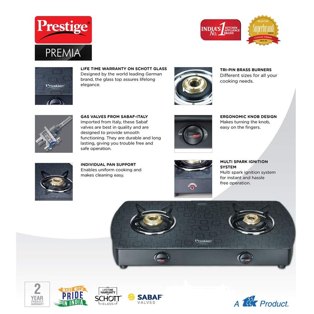 Prestige Premia SCHOTT Glass Top Gas Tables -GTS 02 (D)