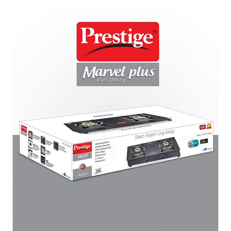 Prestige Marvel Plus 2 Burner Glass Top Gas Stove - 8