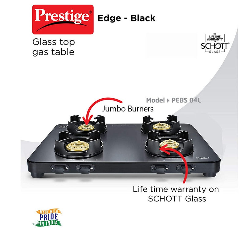 Prestige Edge Schott Glass Top 4 Burner Gas Stove - 2