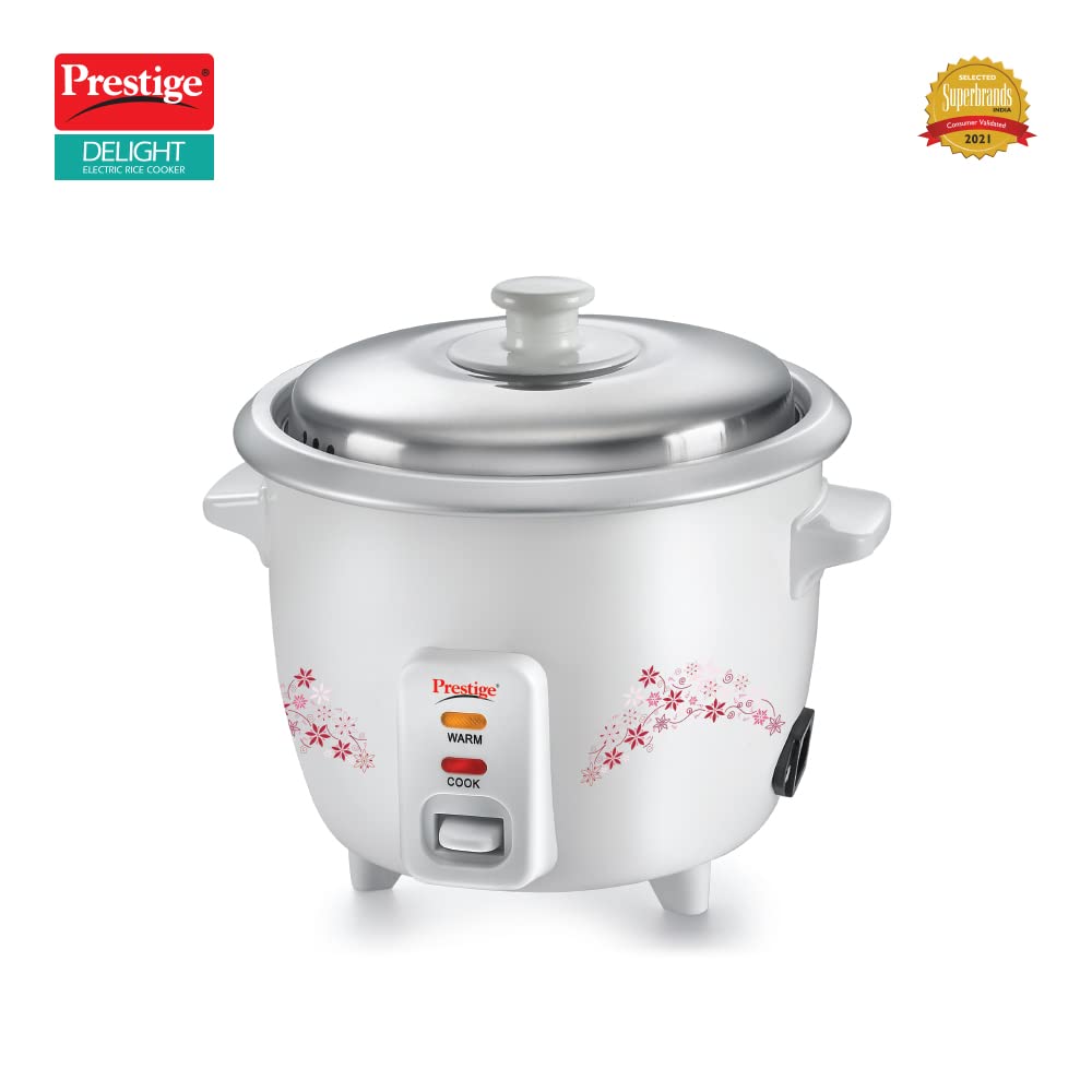 Prestige Delight PRWO Litre Electric Rice Cooker with Steaming Feature 500 Watts White