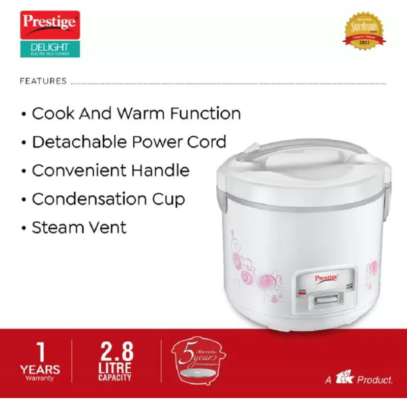 Prestige Delight PRCK 2.8 Litre Electric Rice Cooker with Steaming Feature - 42233 - 3