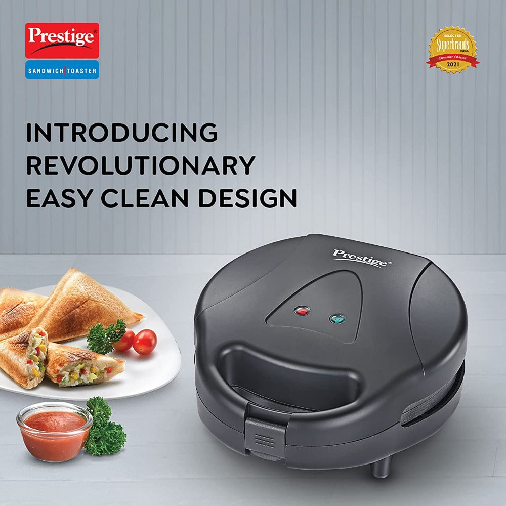 Prestige PSSP Single 500 Watts Non-Stick Sandwich Maker with Fixed