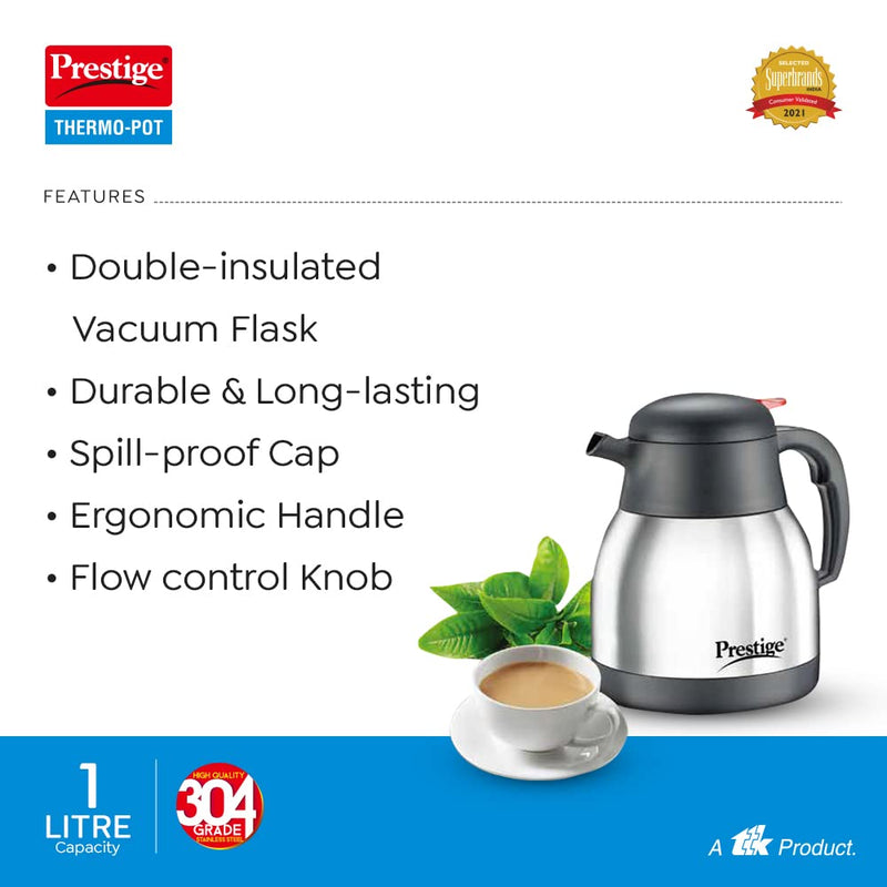 Prestige Thermo-Pot Stainless Steel Coffee & Tea Flask - 3