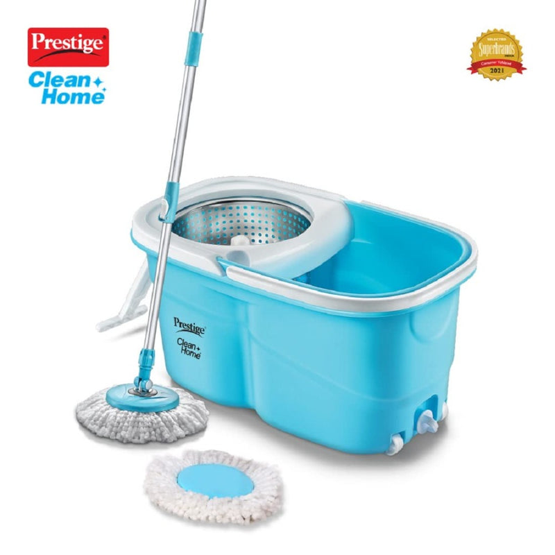Spin Mop - Newest Compact Folding Mop Bucket System- Built in Bucket  Agitator- 2 Magic 360 Microfiber Replacement Head