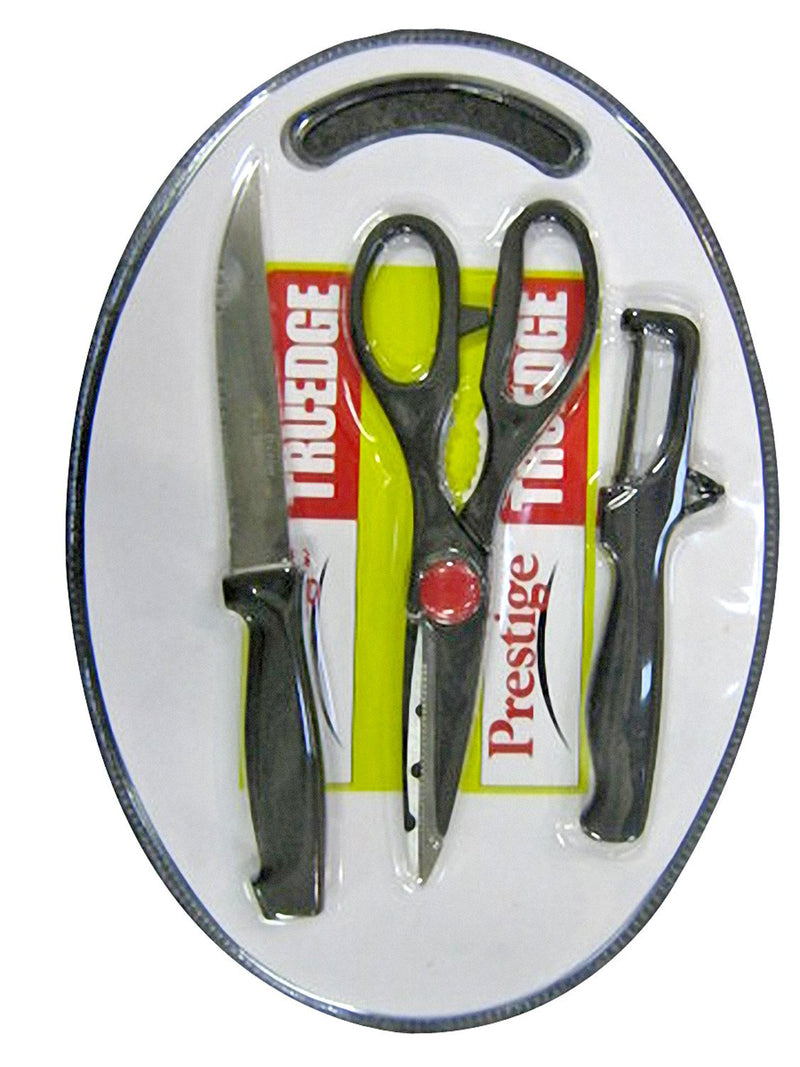 Prestige Tru-Edge 43018 Kitchen 3-Pieces Knife Set with Cutting Board