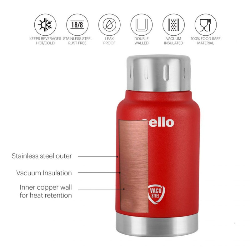 Cello Duro Top Tuff Steel Water Bottle with Durable DTP Coating - 6
