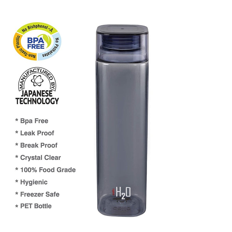 Cello H2O Plastic Square 1000 ML Fridge Water Bottle - 2