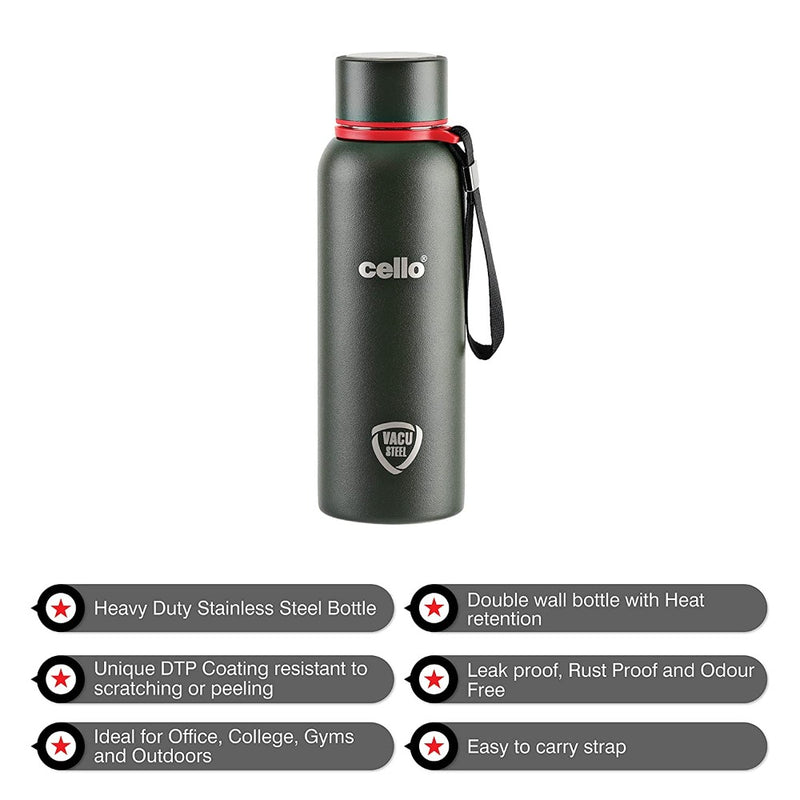 Cello Duro Kent Vacusteel Water Flask with Durable DTP Coating - 14