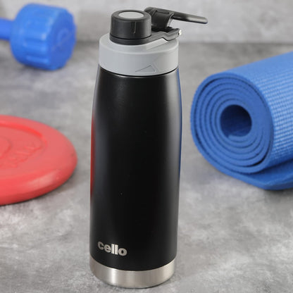Cello Duro Sports Tuff Steel 1100 ML Water Bottle with Durable DTP Coating | 1 Pc