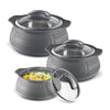 Milton Weave Junior Insulated Inner Stainless Steel Casserole with Glass Lid Set - 5