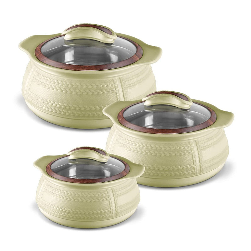 Milton Weave Junior Insulated Inner Stainless Steel Casserole with Glass Lid Set - 9