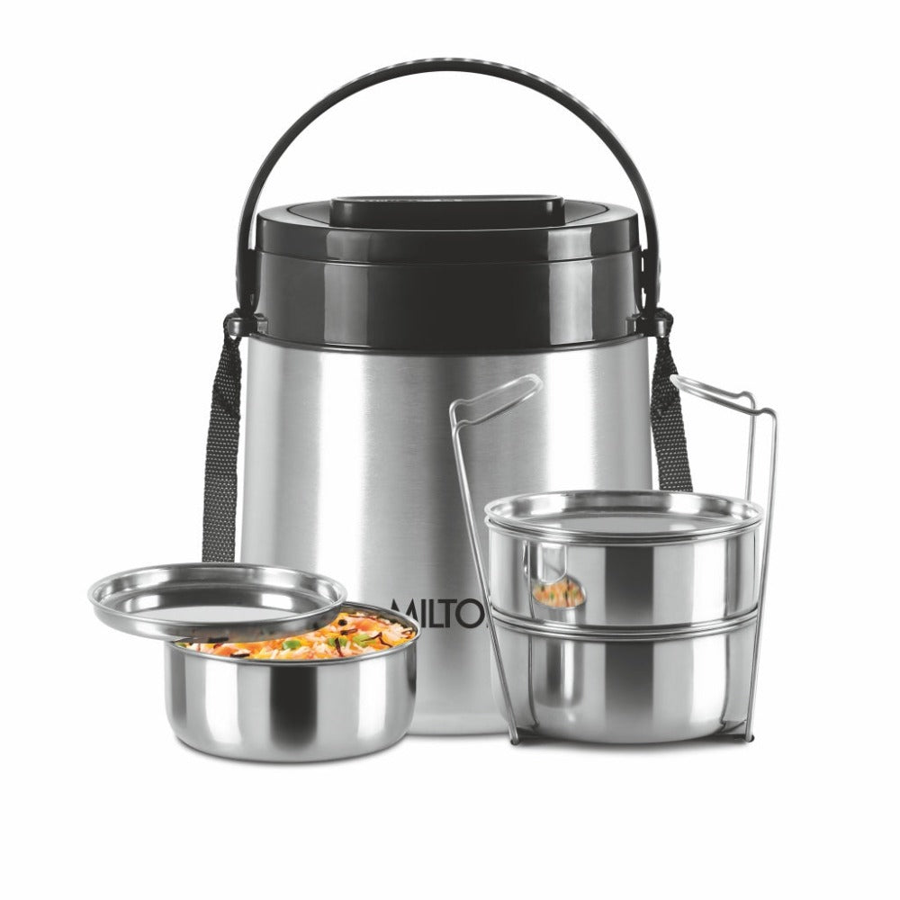 Milton Steel Classic Insulated Thermoware Stainless Steel Tiffin Silver Black