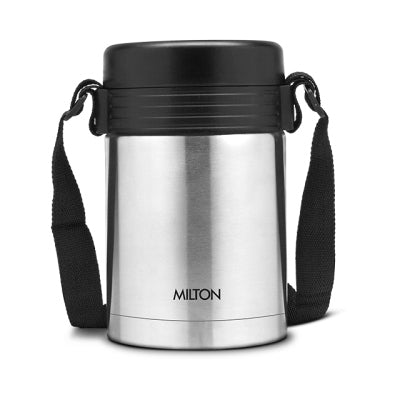 Milton Tuscany Thermosteel Tiffin With Plain Lid, Black