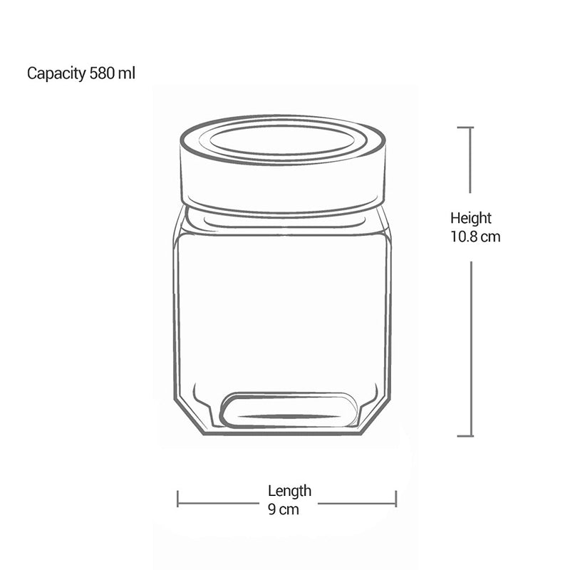 Treo Cube Storage Glass Jar 580 ml - 3
