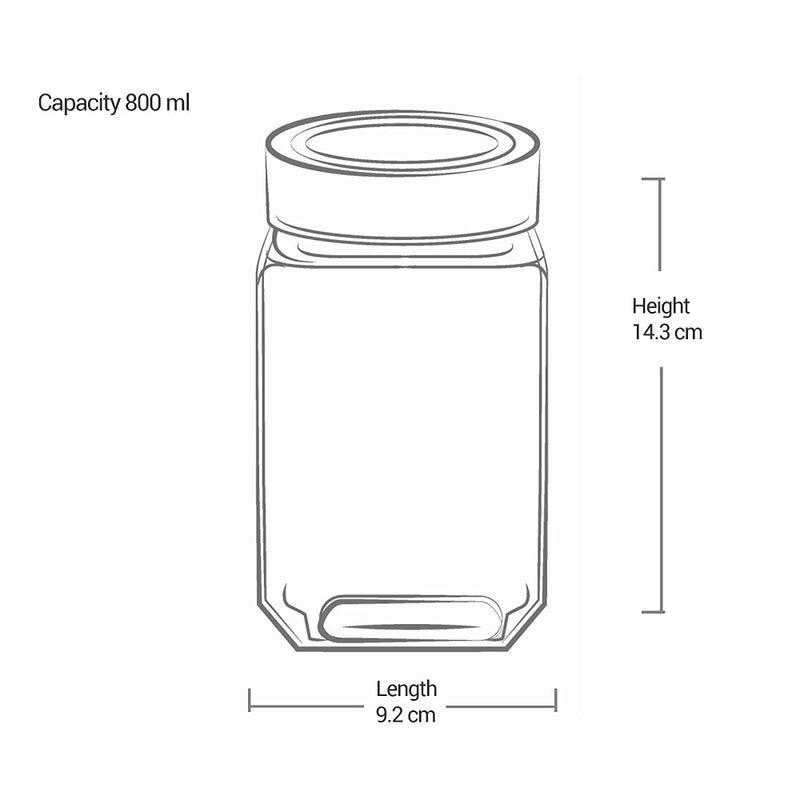 Treo Cube Storage Glass Jar 800 ml - 7