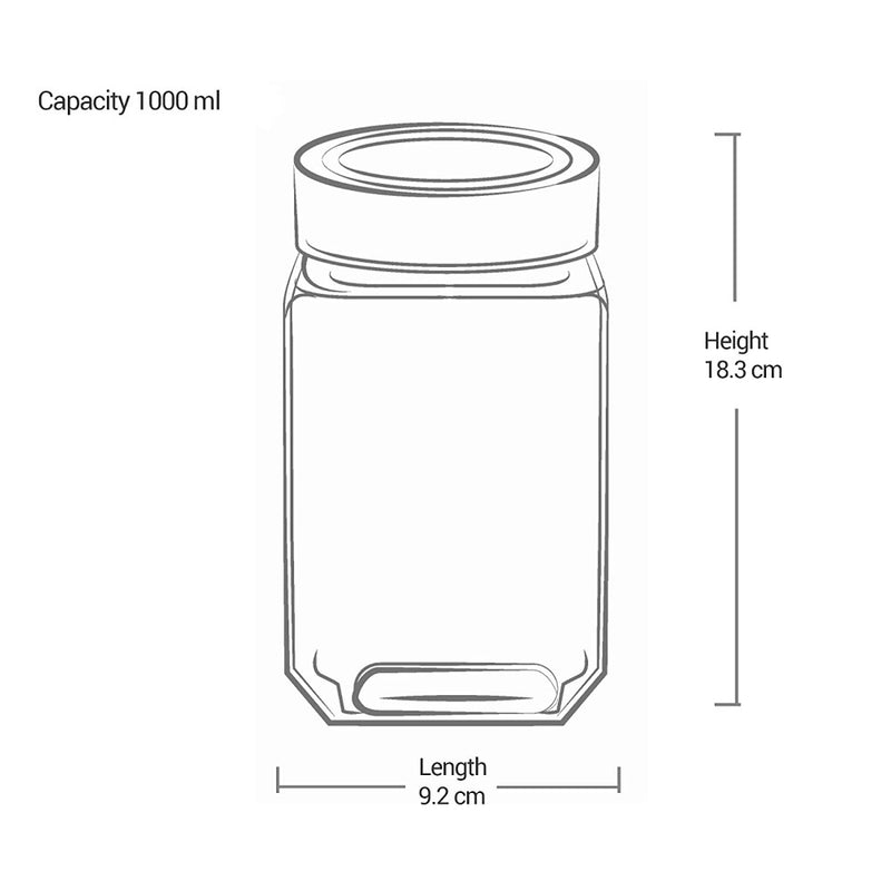 Treo Cube Storage Glass Jar 1000 ml - 10