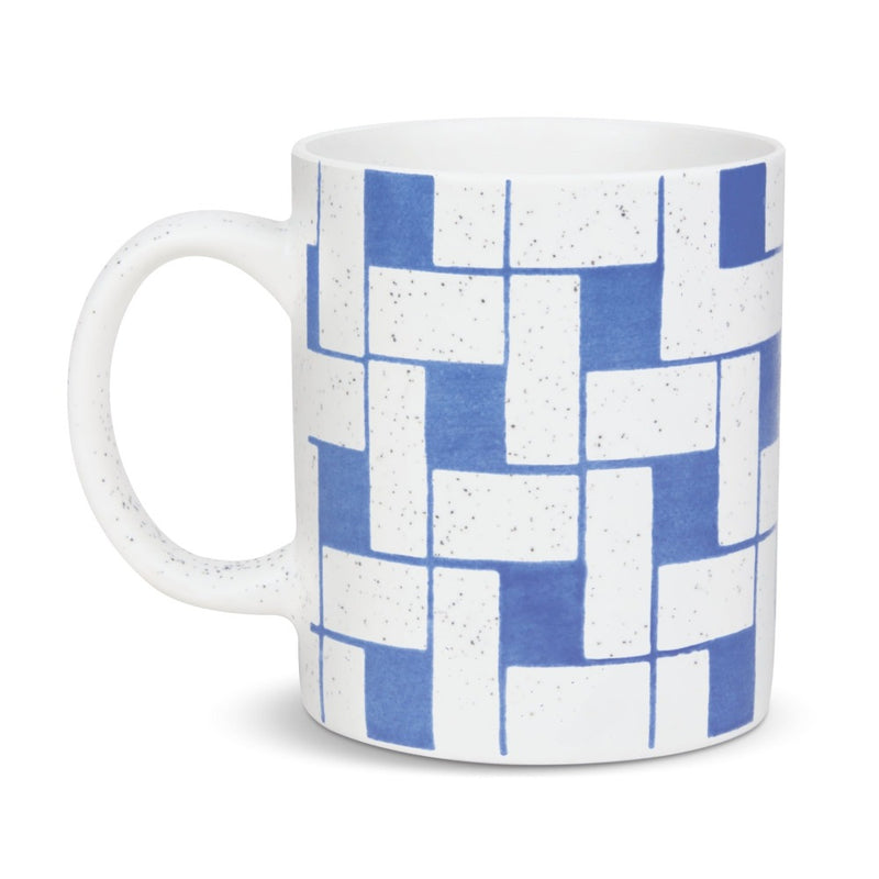 Treo Artisan Earthen Art 350 ML Ceramic Mug - Blue Square - 7