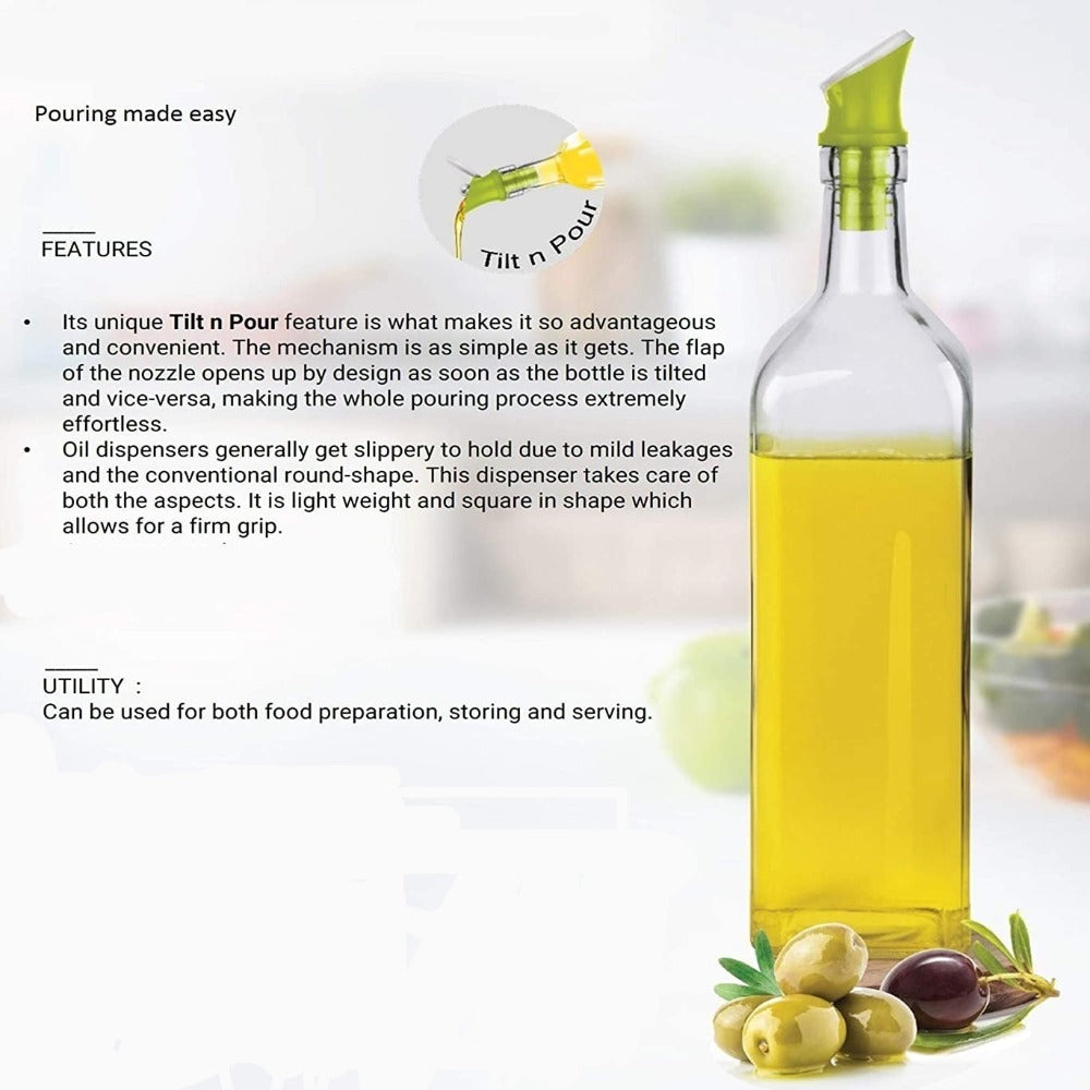 Treo Swift Square 500 ML Glass Oil Dispenser Bottle - 4