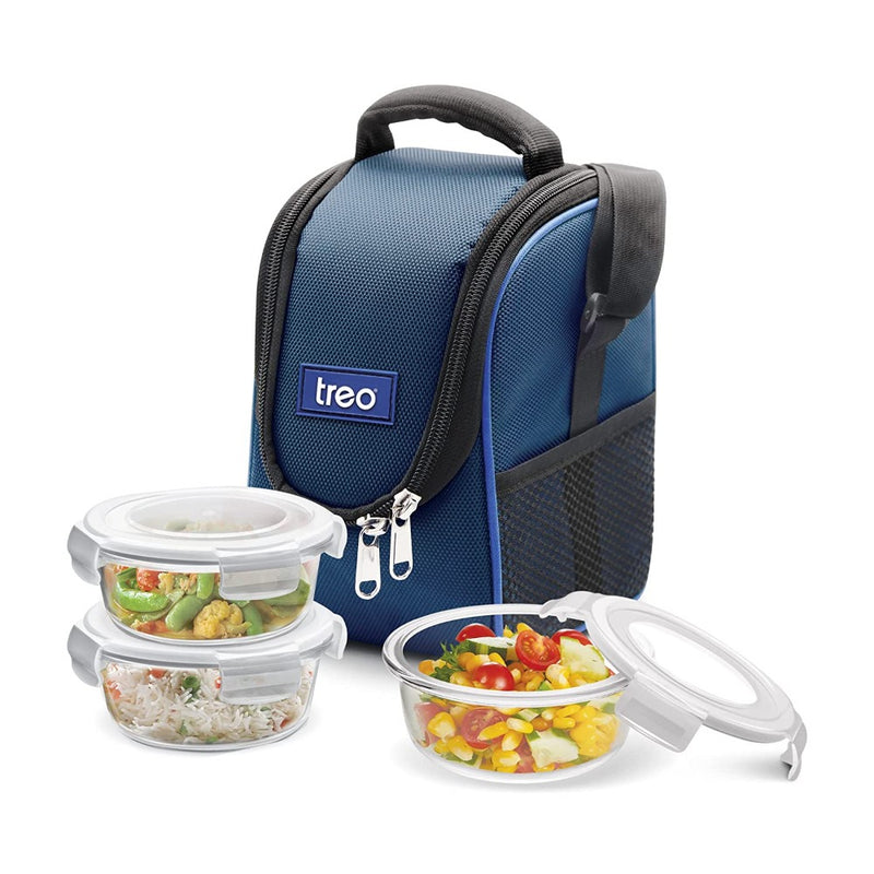 Treo Health First 380 ML Glass Round Container Tiffin Box with Cover - 2