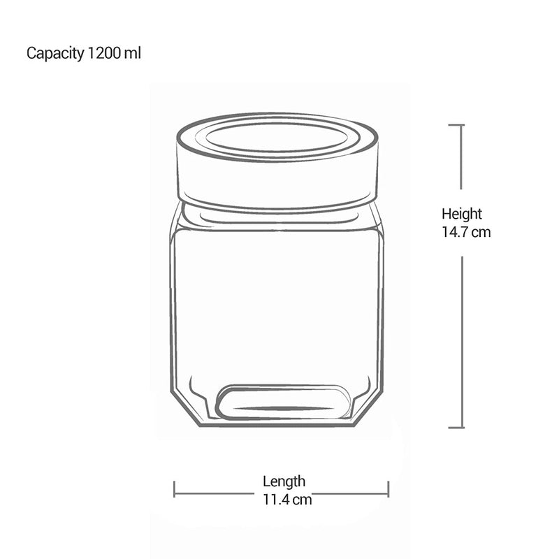 Treo Cube Storage Glass Jar 1200 ml - 13