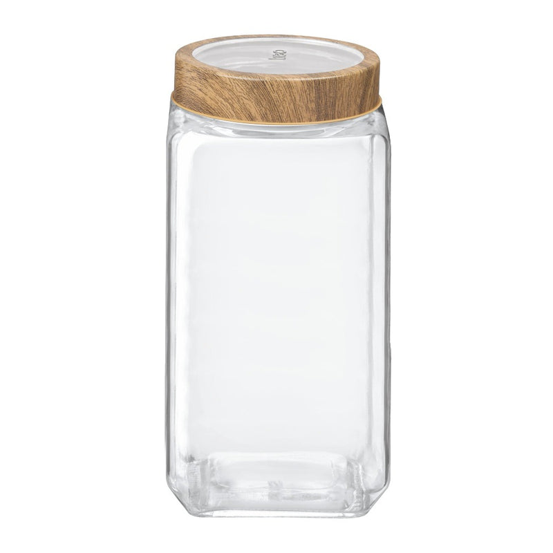 Treo Woody Cube Storage Glass Jar - 1000 ML - 7