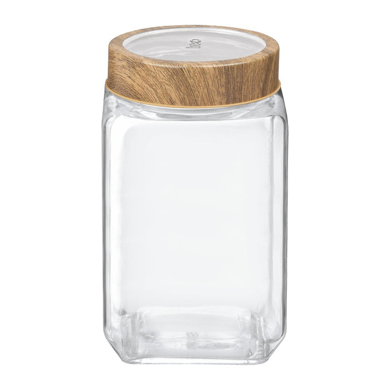 Treo Woody Cube Storage Glass Jar - 1800 ML - 13