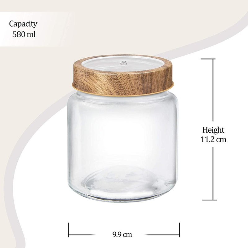 Treo Woody Radius Storage Glass Jar - 3