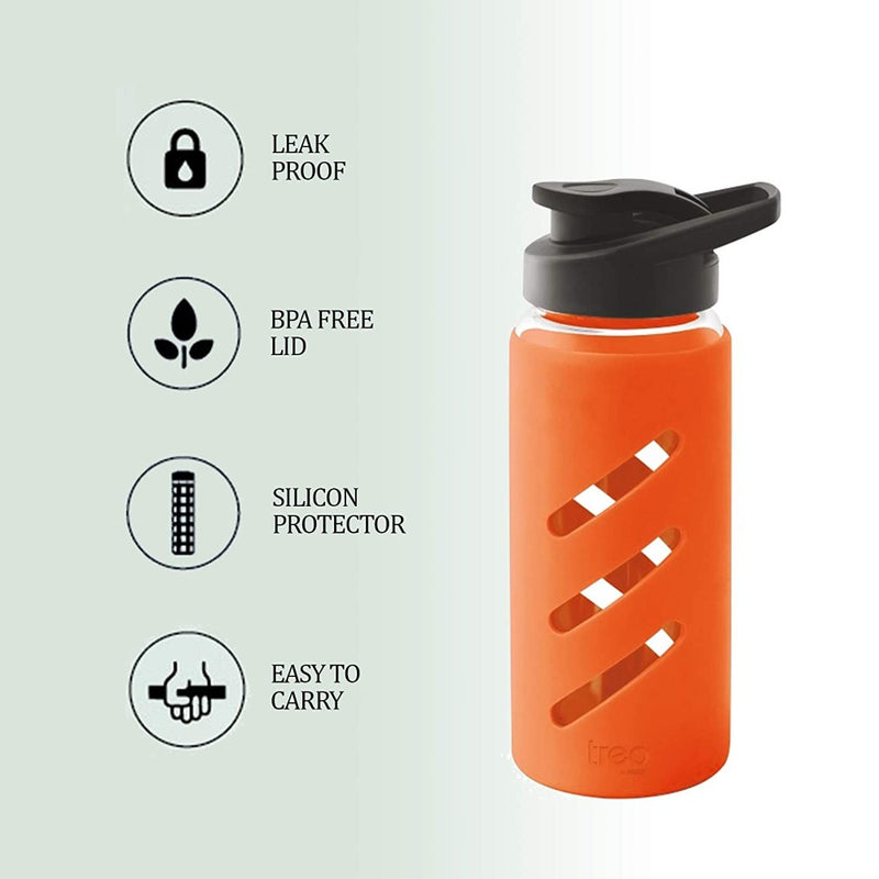 Treo Proteger Borosilicate Glass Bottle with Silicon Protector - 500 ML - 7
