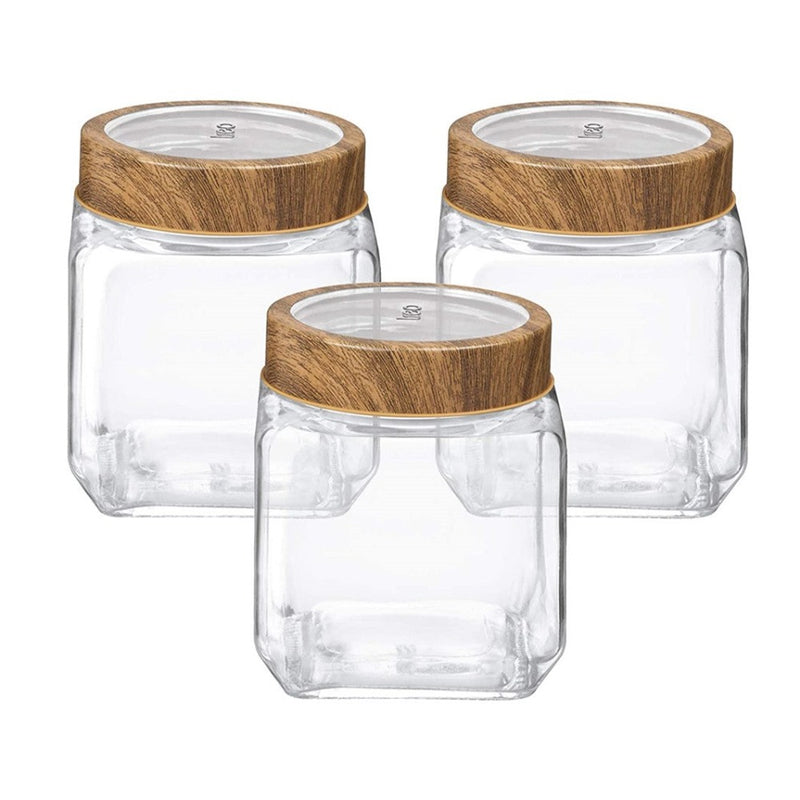 Treo Woody Cube 580 ML Storage Glass Jar - 5