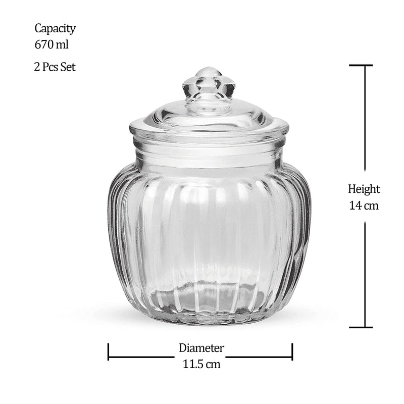 Treo Pot Jar with Glass Lid 670 ML Storage Jar - 7