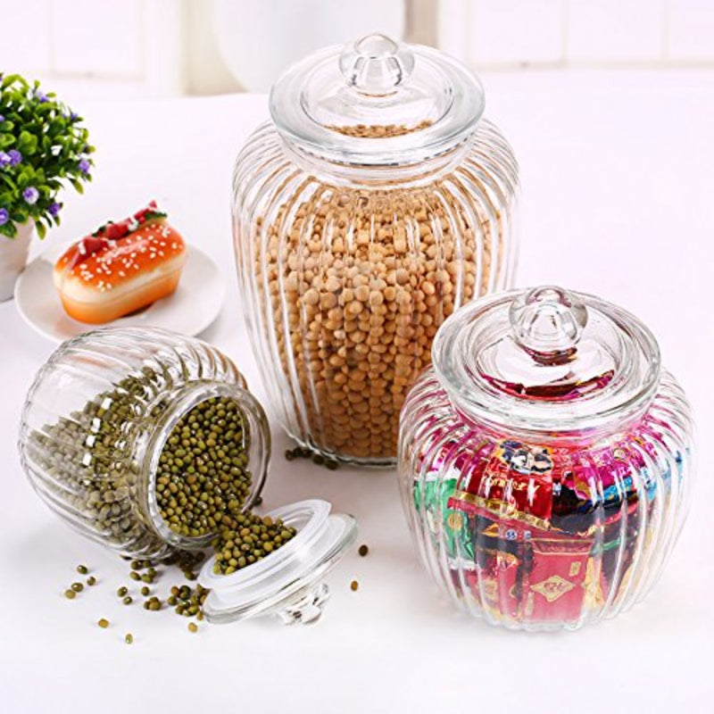 1pc Airtight Glass Jar With Lid And Spoon For Storage