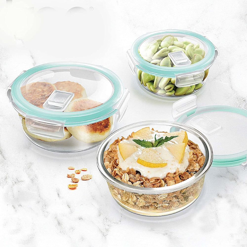 Treo High Borosilicate Clip Fresh Round Container - 1
