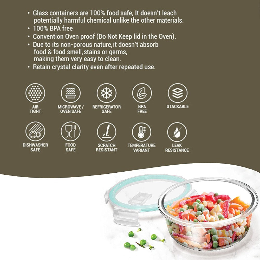 Treo High Borosilicate Clip Fresh Round Container - 10