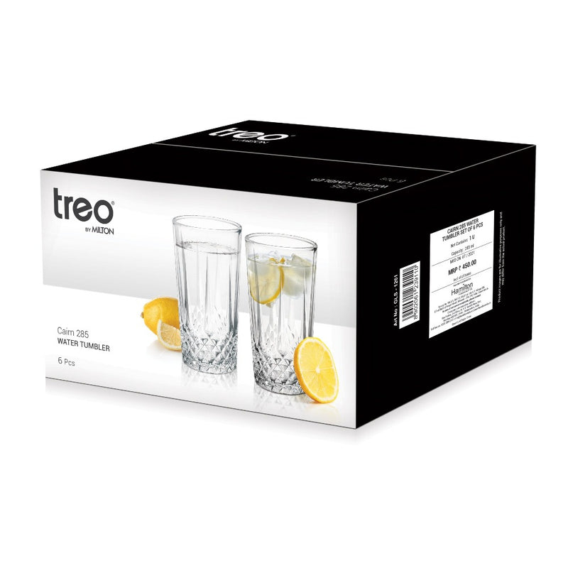 Treo Cairn 285 ML Water Glass Tumbler - 6