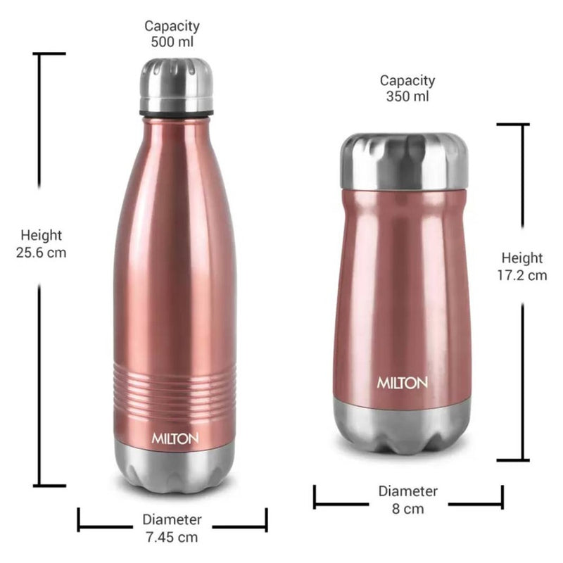 Milton Duet Gift Set - Duo Dlx 500 ML Bottle + All Rounder 350 ML Flask - 6