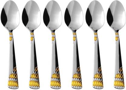 Shri & Sam Lavish 6 Pieces Stainless Steel Dessert Spoon Set  (Pack of 6)