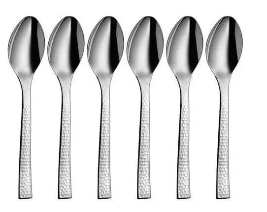 Shri & Sam Impressa Hammered Desert Spoon Set of 6