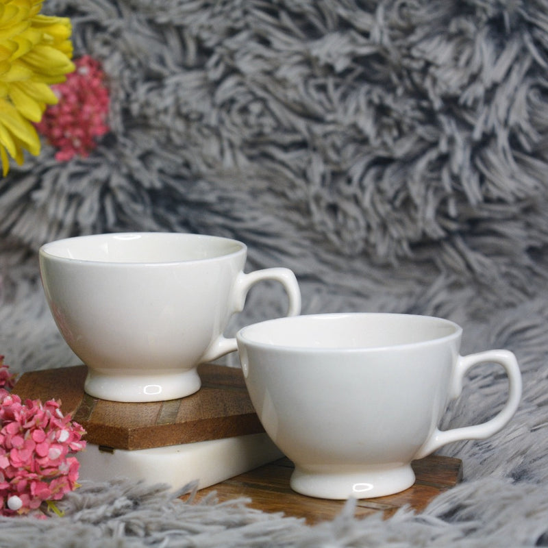 Oasis Italian Coffee Cup Saucer Set 110 ML White Set of 12 Pcs